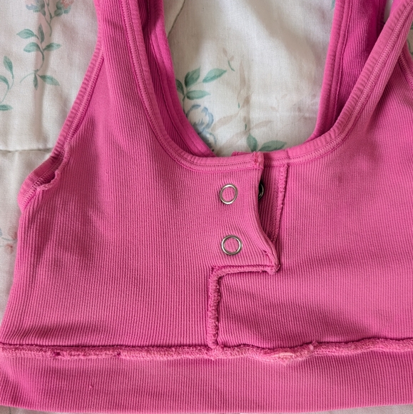 DAMAGED Bombshell Sportswear Hot Pink Snap Seamless Sports Bra - Picture 6 of 7